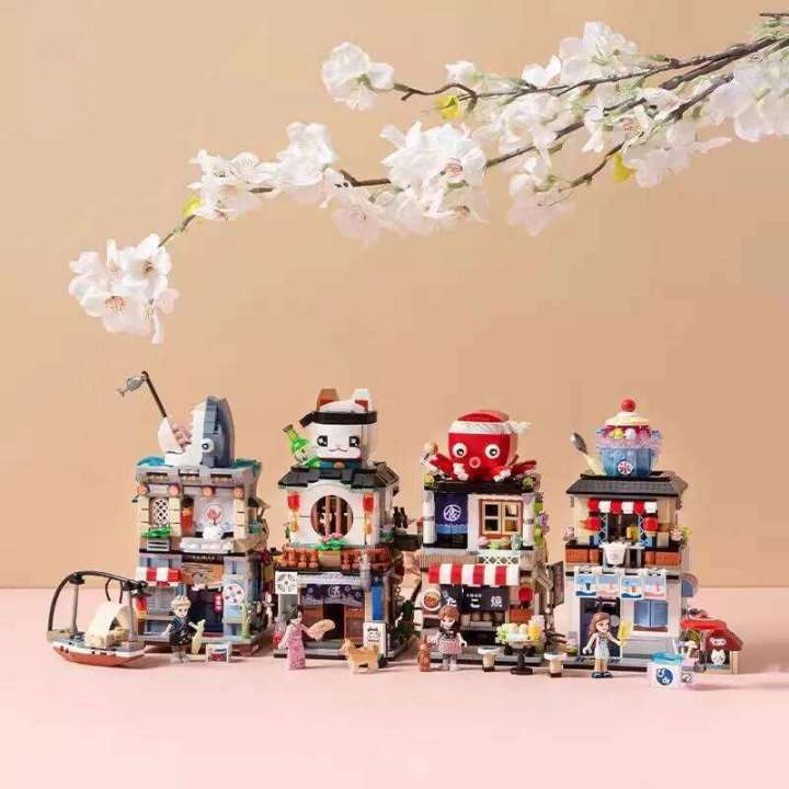 Building Blocks City View Scene Lemon Tea Shop Retail Store ...
