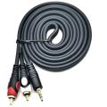 Gold Plated 3.5mm Mini Phone Stereo Male to 2 RCA 1 Male Audio Cable. 