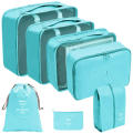 7PCS set compressed packing cube Travel storage bag Portable luggage organizer clothes shoes neat bag lightweight suitcase. 