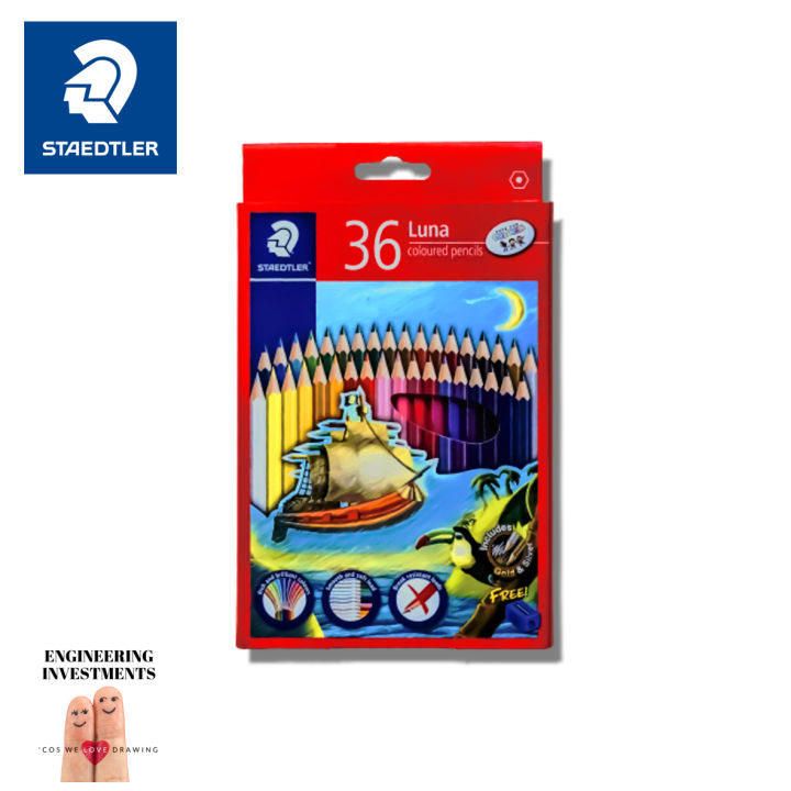 STAEDTLER%C2%AE%20LUNA%20136%20C36%20Colour%20Pencils%20cardboard%20box%2036%20Set%20+free%20sharpener%20-%20Image%202