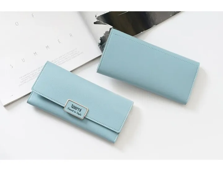 TEEMI%20Women's%20Long%20Purse%20Fold%20Wallet%20PU%20Leather%20Dompet%20Panjang%20Wanita%20Multi%20Compartment%20Card%20Slots%20Inner%20Zip%20Beg%20Raya%20-%20Image%202