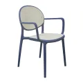 MODERN RATTAN - STYLE PLASTIC DINING CHAIR. 