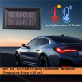 Dual Red LED Digital Display Thermometer Waterproof Temperature Sensor 0.56 Inch. 