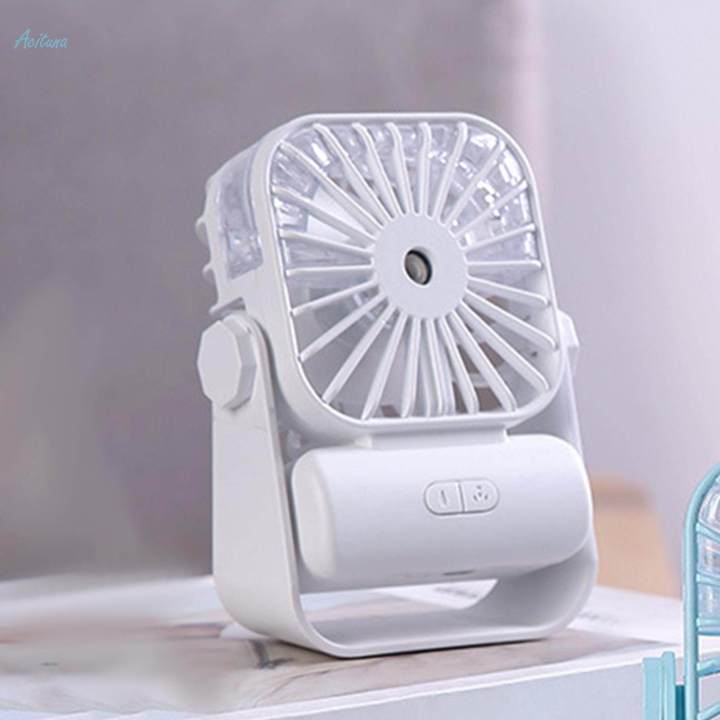 Camping Fan Cooling Fan Two Speeds Spray 5 Speeds Low Noise Personal Misting Fan Portable Table Cooling Fan for Travel Indoor Hiking Outdoor