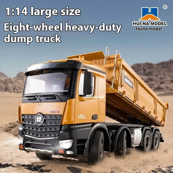 HUINA%201536%201/14%20RC%20Large%20Dump%20Truck%202.4G%20Alloy%20Electric%208-Wheel%20Heavy%20duty%20Construction%20Vehicle%20-%20Image%203