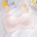 Nylon Molded Cup Bra Comfortable Seamless Push Up Sports Bra for Women Wide Shoulder Strap Soft Breathable Wireless Padded Underwear Thin Skin-friendly Sports Bra. 