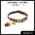HamshMoc Breakaway Cat Collar for Safety Quick Release with Bell Soft Adjustable Pet Kitten Collars Necklace. 