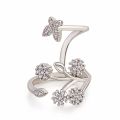 【IKE】Korean Butterfly Opening Ring for Ladies  Flower Finger Ring 3 Colors AAA Austria Wedding Jewelry. 