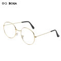 OQ BOGA 3 Colors Unisex Fashion Outdoor Decorate Oval Frame Glasses Women Men Eye Protection Metal Full Rim Eyewear. 