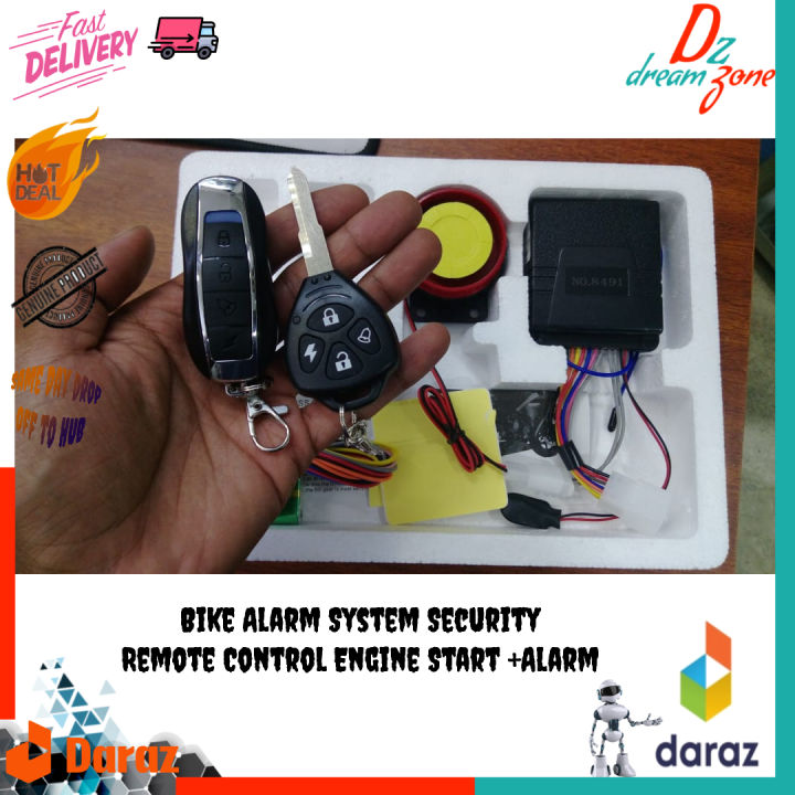 Bike Alarm System Security Remote Control Engine Start +Alarm