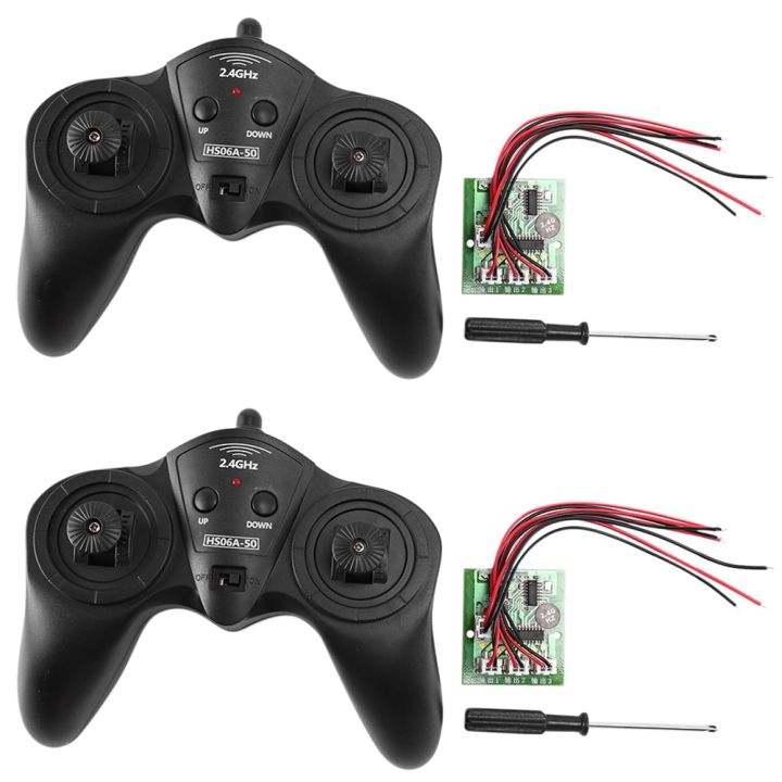 2X 6CH 2.4G Remote Controller Power Transmitter Receiver Radio System for DIY RC Boat Cars 50M Controlling