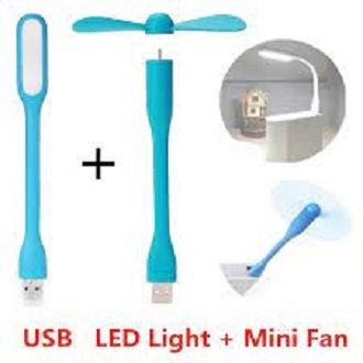 2 in 1 Combo Deal USB Fan And Light - Flexible Mini USB Fan & Light Portable Detachable Cooling Fan For Pc Power Bank USB Devices / USB Reading Light