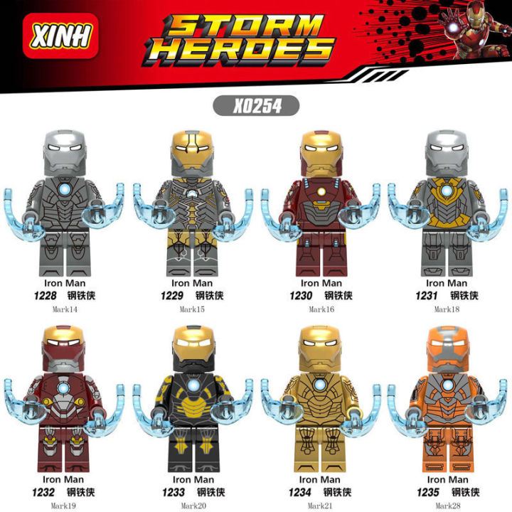 Superhero Avengers Iron Mark Alliance Tony MK21 Assembling Compatible Lego Brick Minifigure Toys