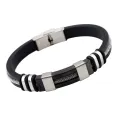 Fashion Men's Titanium Steel Soft Silicone Wristband Bangle Clasp Cuff Bracelet. 