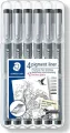 STAEDTLER® pen 308 SB6P PIGMENT liner 6 set. 