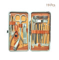 19PCS Set Manicure Set Professional Nail Clippers Kit Pedicure Care Tools, Stainless Steel Grooming Tools With Travel Case for Travel & Home. 