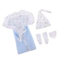 Fashion Hat Blanket Underpants Stocking -11'' Newborn Baby Dolls Blue. 