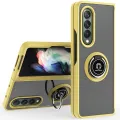 lthmy for Samsung Galaxy Z Fold 3 5G Ring Holder Kickstand Matte Back Soft Bumper Hybrid Protective Cover case. 