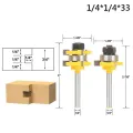2Pcs 3-Teeth Tongue Groove Joint Assembly Router Bit Set Woodwork Cutting Tool. 