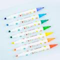 Fruit Flavor Highlighter Marker Pen Color Boxed Marker Lock Handle Design Double-headed. 