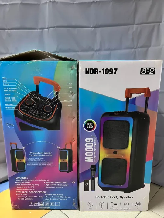 NDR%201097%20Bluetooth%20karoke%20Speaker%20party%20box%202%20Year%20Warranty%20with%20Wireless%20%20MIC,%20Remote%20control%20BLUETOOTH,%20USB,%20SD,%20FM%20,%20AUX%20,%20MIC%20INPUT%20RECHARGEABLE%20BATTARY%20Dual%208%20INCH%20WOOFER%20SIZE%20%2024*11INCH%20%20Bluetooth%20Karaoke%20Speaker%20-%20Image%206