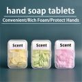 Soap Paper Soap Flakes Soap Box Portable Flower Shape Soap Paper Skin Friendly Travelling Cleaning Washing Bathing Mini Hand Washing Slice. 