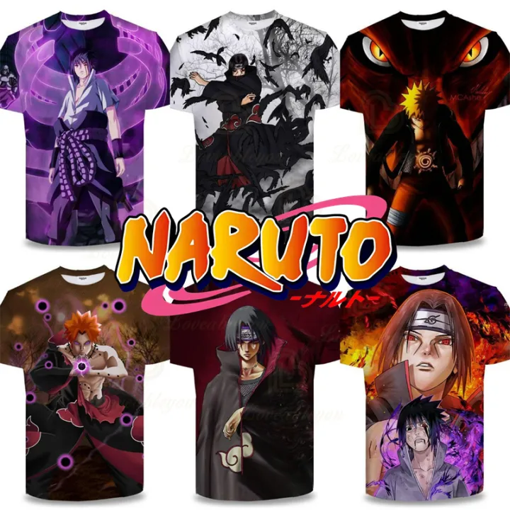 T-shirt Naruto Akatsuki - 100% Coton, Motif Imprimé, Pour Fans De Manga - Homme