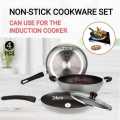 Nonstick Induction Support Stainless Steel 4 pcs Cookware Set. 