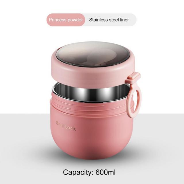 [new] Portable Stainless Steel Soup Cup Lunch Box Food Containers Cute Shape Vacuum Flasks Thermo Cup Microwave Heating With Spoon