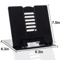 Desk Book Stand Metal Reading Rest Book Holder Angle Adjustable Stand Document Holder Portable Sturdy Lightweight(Black). 