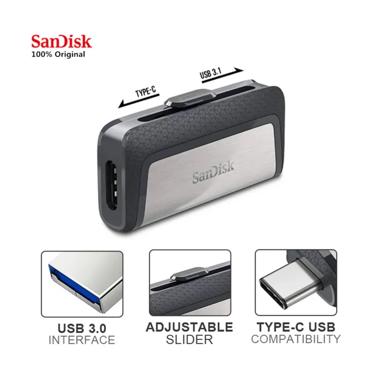 Sandisk%20Ultra%20Dual%20Drive%20USB%20Type%20C%203.1%20128GB%20USB%20Pen%20Flash%20Drive%20-%20Image%204