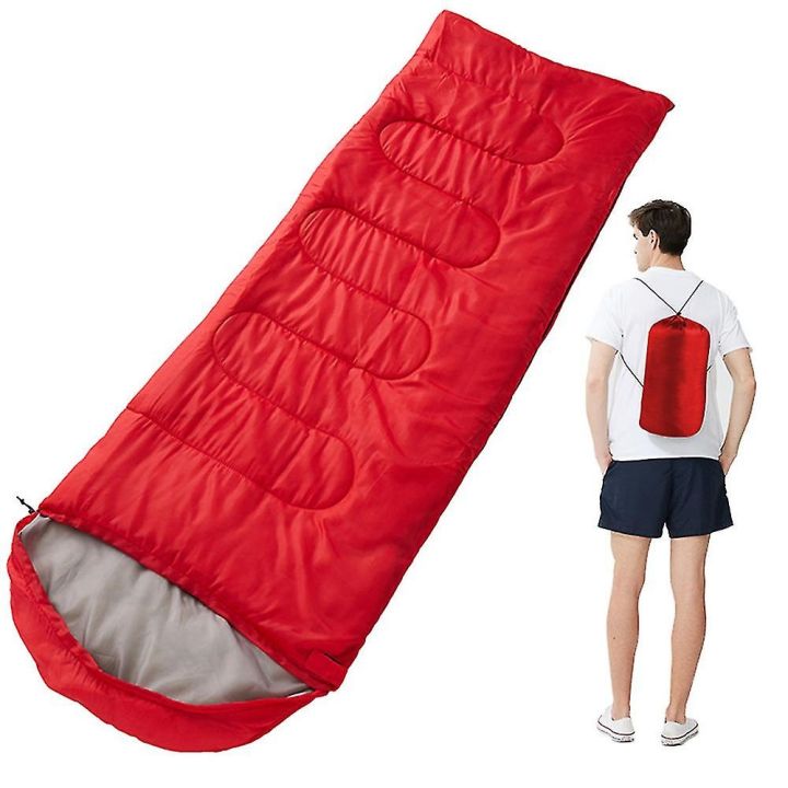 Portable Adult Kids Sleeping Bag, 3 Seasons Compact Single Sleeping Bag For Camping Hiking Outdoor Travel Waterproof Envelope Sleeping Bag