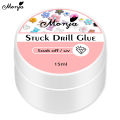 Monja 15ml Nail Art Strong Stuck Drill Glue Decoration Clear Point Drill Gel Rhinestone Jewelry Adhesive Glue DIY Manicure Tools. 