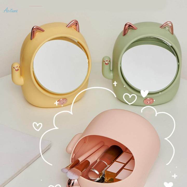 Makeup%20Storage%20Box%20with%20Mirror%20Jewelry%20Organizer%20360%20Degree%20Swivel%20Tabletop%20Mirror%20Makeup%20Mirror%20Cosmetic%20Case%20for%20Dressing%20Table%20Countertop%20-%20Image%203