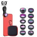APEXEL 10 in 1 Mobile Phone Lens Kit Fisheye Wide Angle Telescope Macro Camera Lenses For iPhone Samsung Huawei all smartphones-No remote. 