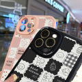 Jizetin for Vivo Y35 Back Cover Bear Daily Activity Lambskin Texture PU Leather Back For Girls Boys Soft Phone Case. 