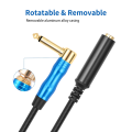 Right Angle 6.35Mm TRS Stereo Male to Female Audio Cable Guitar Extension Cable Cord for Amplifiers Headphone 0.. 