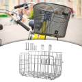 Folding Bike Front Basket Bike Wire Basket with Handles, Easy Installation on Front Handlebar for Bike Accessories Frame Basket Bag Cargo Rack. 