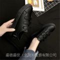 Spring and Autumn Black Student Comfortable Women's Break Sneaker Stickers All Women's Magic Leather Surface Korean Style Shoes Sneakers Lazy Leisure Shoes ﹃. 