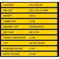 Armaggeddon Artic Storm 2 RGB R4 CPU Air Cooler [4 Direct Contact Heatpipes]. 