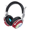 MH5 Wireless bluetooth 5.0 Headphone Foldable Pattern 3D Stereo TF Card AUX Headphone with Mic-Blue. 