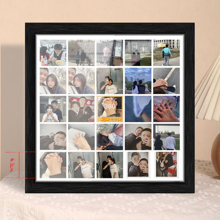 Online Red Palace Grid Photo Frame Photo Printing Nine Palace Grid for Boyfriends and Girlfriends Girlfriends38Valentine's Day Gift