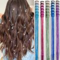 【HUT】 Hair Tinsel Pack Of 6Pcs Clip In Hair Tinsel 20Inch Colorful Glitter Tinsel Hair Extensions Festival Gift Tinsel Fairy. 