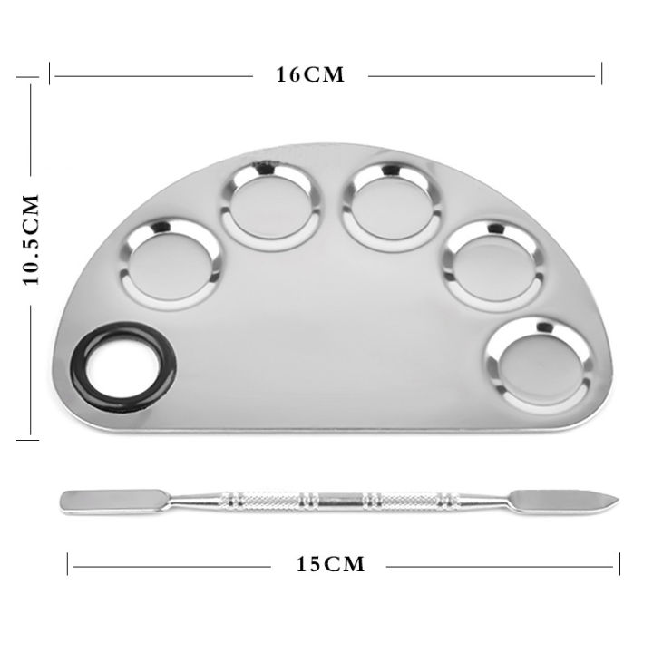 Makeup%20Palette,%20Stainless%20Steel%20Metal%20Mixing%20Palette%20with%20Spatula%20Artist%20Tool%20for%20Mixing%20Foundation%20Nail-Art%20-%20Image%206