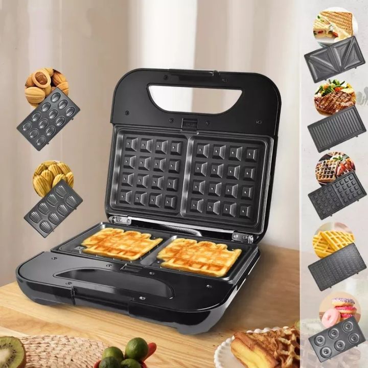 Greenlife 7 in 1 Sandwich Maker Quick and easy Stainless steel panel Non-Stick changeable plates Pre heat Multi function low fat