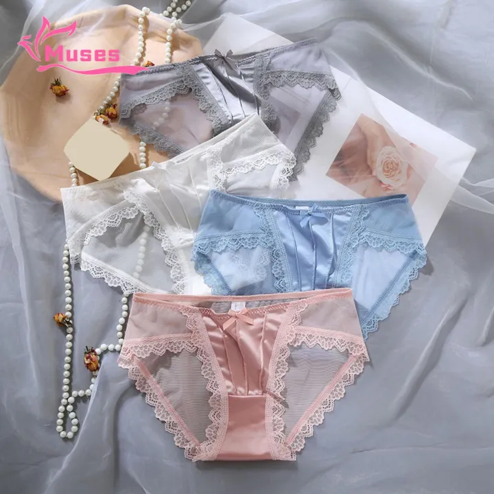 Muses%20Mall%20Lace%20Panties%20Lace%20Trim%20Low-rise%20Briefs%20Ice%20Silk%20Underwear%20for%20Daily%20Wear%20-%20Image%209