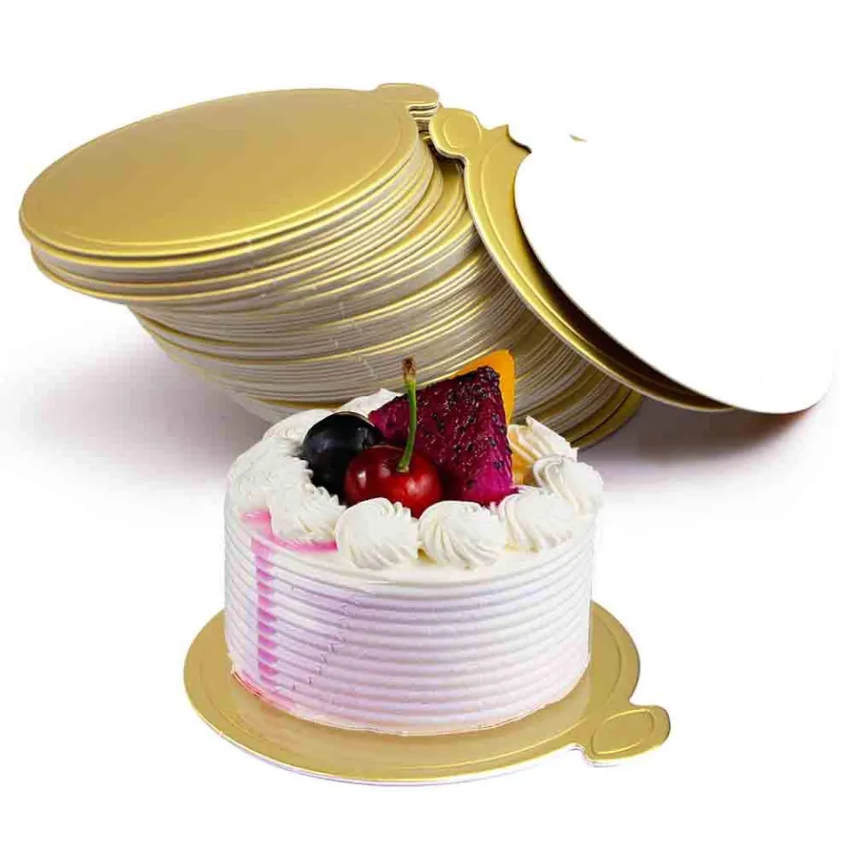 Mini Golden Cardboard Cake Base,100 Pieces Cake Plate Cardboard