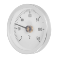 10 PCS 63mm Thermometer Pipe Clip-on Dial Thermometer Temperature Round Plate Gauge with Spring,Range 0-120℃, Aluminum Case. 