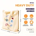 MYSU Heavy Duty Brown Eco Friendly Large Canvas Tote Bag with Zipper - 14.5 inches (L) * 3 inches (W) * 16 inches (H) - Holds up to 15kg. 