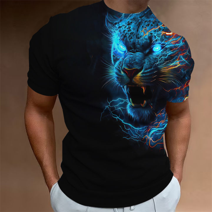 Leopard%20printed%20men's%20T-shirt%20fun%20casual%20top%20street%20oversized%20clothing%20Harajuku%20round%20neck%20animal%20pattern%20short%20sleeved%20T-shirts%20-%20Image%203